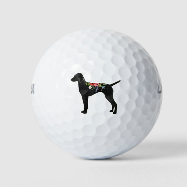 Balles De Golf Vizsla Chien race Boho Foral Silhouette (Devant)