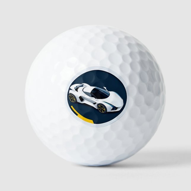 Balles De Golf Voiture de course au design dynamique (Recto)
