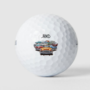 Balles De Golf Voiture rétro vintage classique véhicule art monog