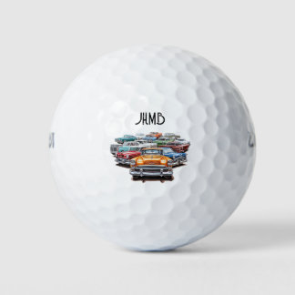 Balles De Golf Voiture rétro vintage classique véhicule art monog