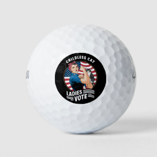 Balles De Golf Vote de dame de chat sans enfant Vintage Rosie la