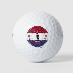 Balles De Golf Votez 2020 pour la statue du rouge, blanc et bleu 