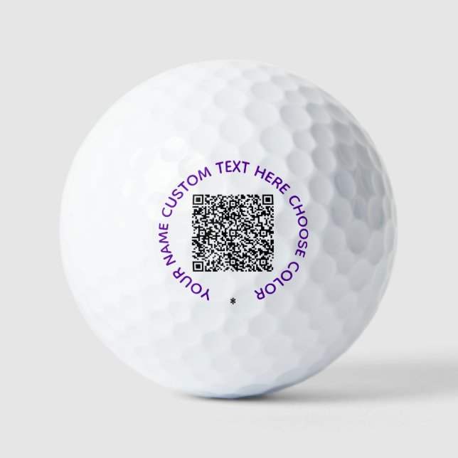 Balles De Golf Votre code QR numérisation et le texte personnalis (Recto)