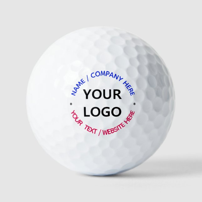 Balles De Golf Votre logo ou photo Timbres de texte personnalisés (Recto)