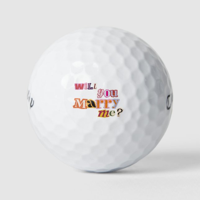 Balles De Golf 'Voulez-vous m'épouser ?' Proposition romantique n (Devant)
