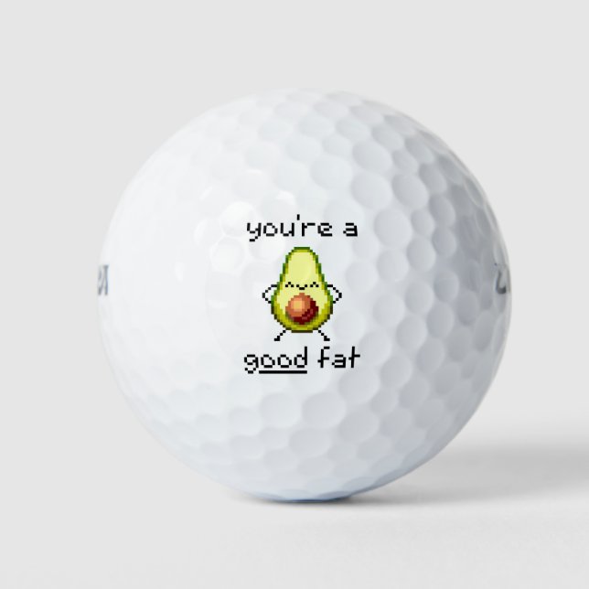 Balles De Golf "Vous êtes une bonne graisse" Cute Funny Avocado (Devant)
