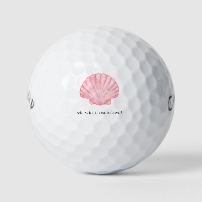 Balles De Golf 'We Shell Overcome!' Playful Coastal Golf Games  (Devant)