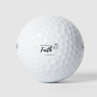 Balles De Golf We Walk By Faith Christian Bible Scripture Quote 2