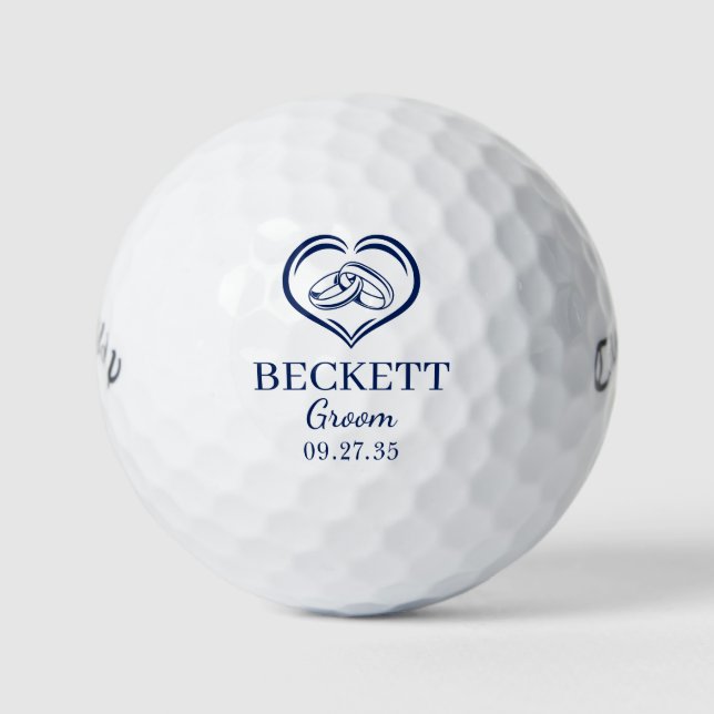Balles De Golf Wedding Rings Groom (Devant)