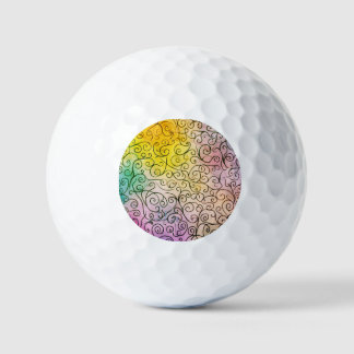 Balles De Golf Whimsical noir Motif Abstrait coloré