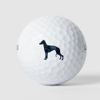 Balles De Golf Whippet Chien race Noir Aquarelle Silhouette
