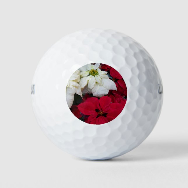 Balles De Golf White and Red Poinsettias (Devant)