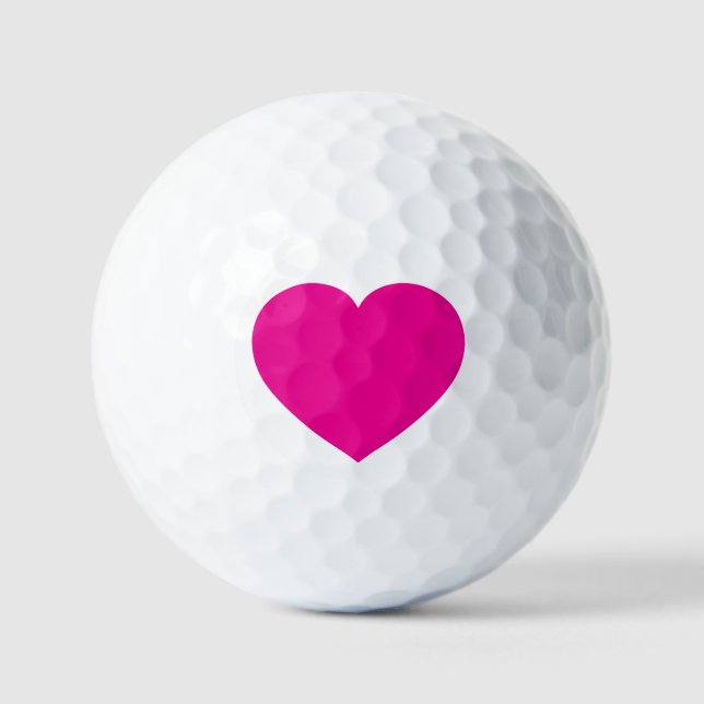 Balles De Golf White Golf Ball with Pink Heart – Romantic Sports (Recto)