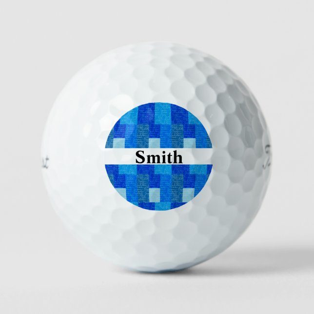 Balles De Golf White words and geometric blue background (Recto)