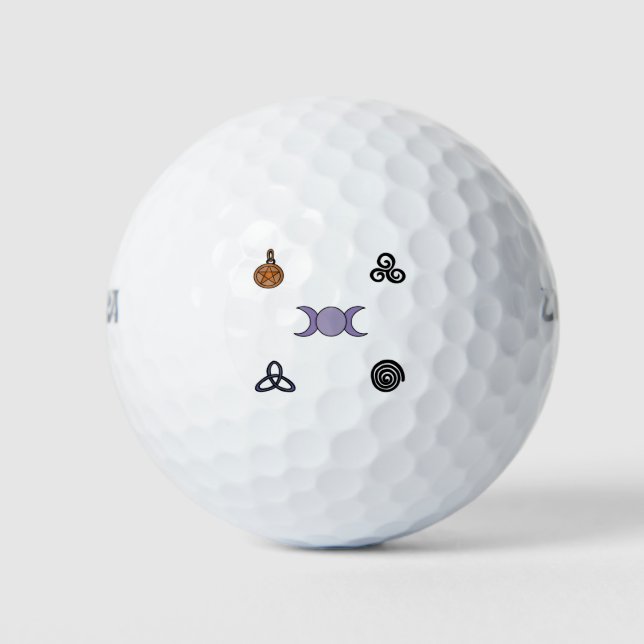 Balles De Golf Wiccan and Pagan Symbols (Devant)