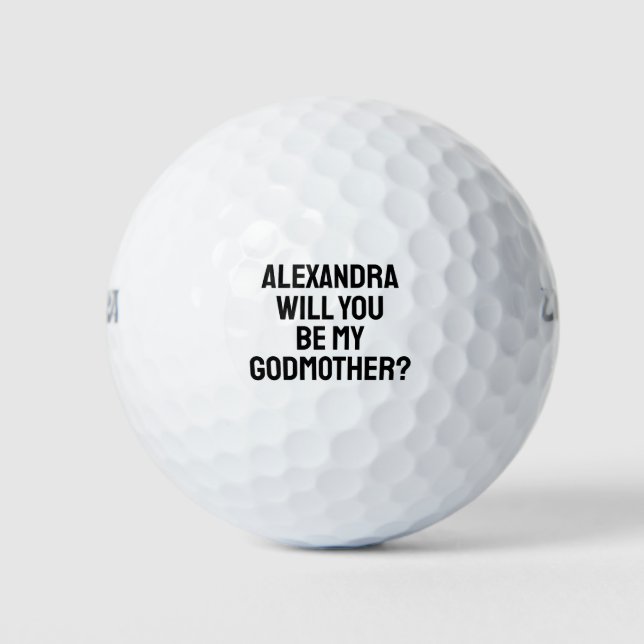 Balles De Golf Will You Be My Godmother Godparent Proposal Golfer (Devant)