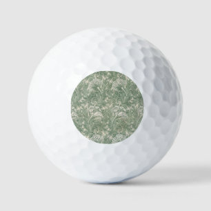 Balles De Golf William Morris tulip fond textile vert