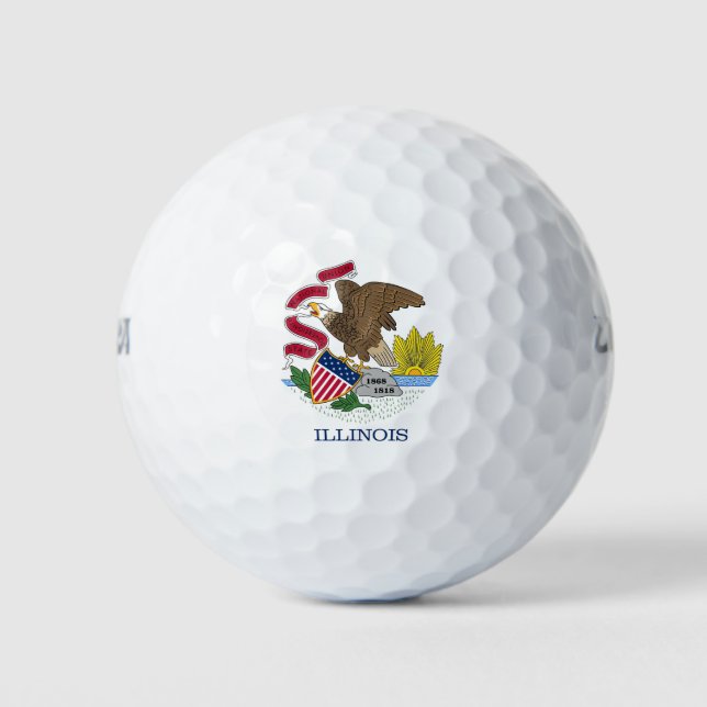 Balles De Golf Wilson Golf Ball avec drapeau de l'Illinois, États (Devant)