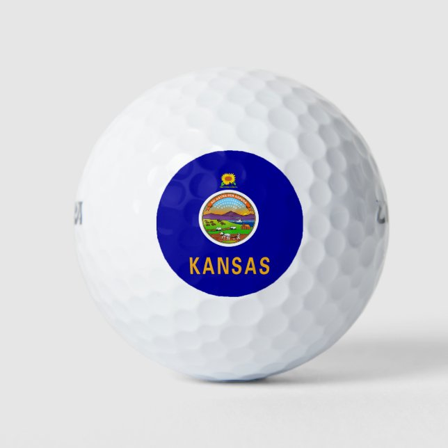 Balles De Golf Wilson Golf Ball avec drapeau du Kansas, USA (Devant)
