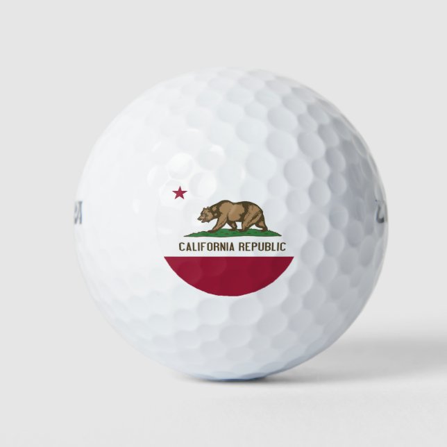 Balles De Golf Wilson Golf Ball avec le drapeau de la Californie, (Devant)