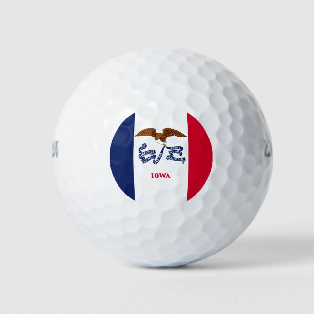 Balles De Golf Wilson Golf Ball avec le drapeau de l'Iowa, USA (Devant)