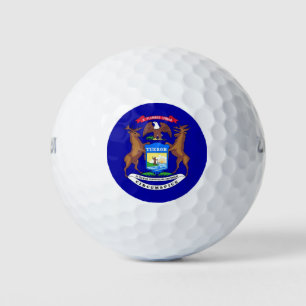 Balles De Golf Wilson Golf Ball avec le drapeau du Michigan, USA