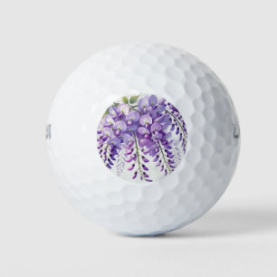 Balles De Golf Wisteria Preston Fleurs Aquarelle Feminine Cute