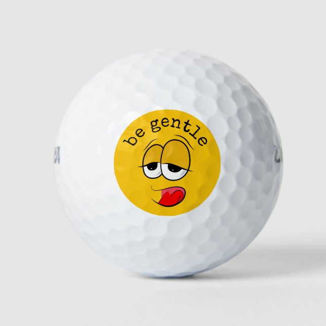 Balles De Golf Yikes Emoji Jaune (Devant)