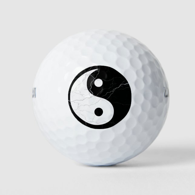Balles De Golf Yin Yang noir et blanc (Devant)