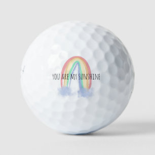 Balles De Golf You are my sunshine watercolor painted rainbow