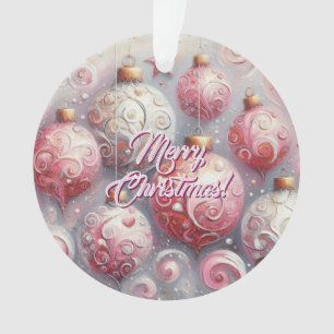 Balles de Noël Tourbillon rose blanc gris