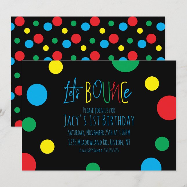 Balles de saut de fête d'anniversaire d'enfants co (Devant / Derrière)