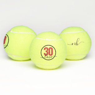 Balles De Tennis 30 Love Birthday Custom Monogrammed Tennis Balls