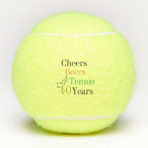 Balles De Tennis 40e Anniversaire Tennis Cheers et Bières Noir