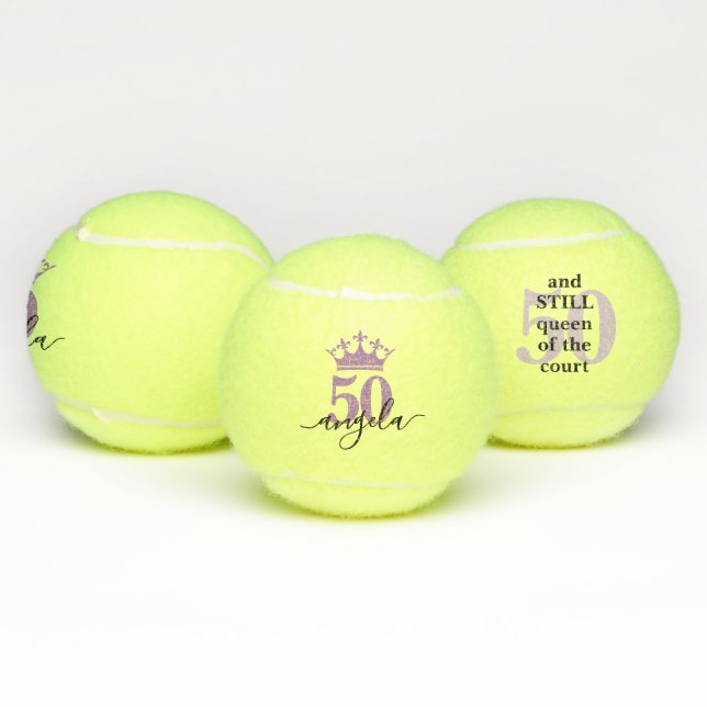 Balles De Tennis 50e Anniversaire Tennis Court Queen Personnalisé (Multiple)