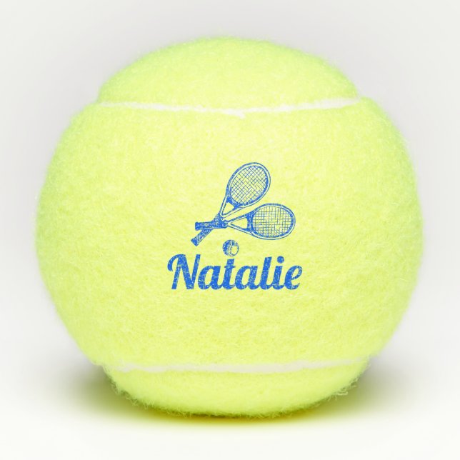 Balles de tennis à script élégant personnalisé (Devant)
