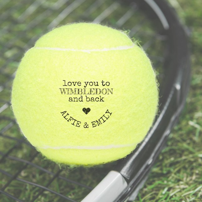 Balles De Tennis Aimez-vous à Wimbledon et retour Personnalisé (Créateur téléchargé)