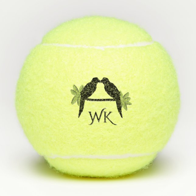 Balles De Tennis Amour de perroquet monogramme  (Devant)