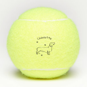Balles De Tennis Art Dachshund Minimaliste - Votre texte, votre sty