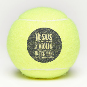 Balles De Tennis Avec Jésus dans son coeur Un violon dans sa musiqu