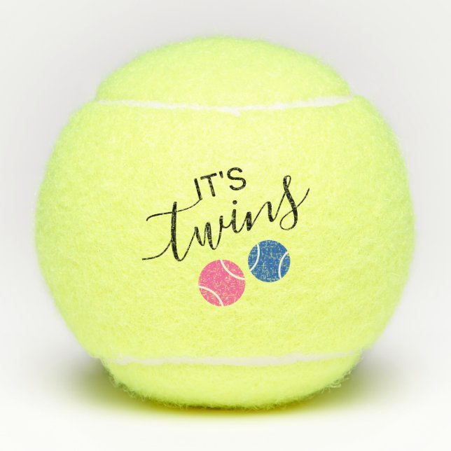 Balles De Tennis Baby shower Twin Boy Girl Pregnancy Révéler (Devant)