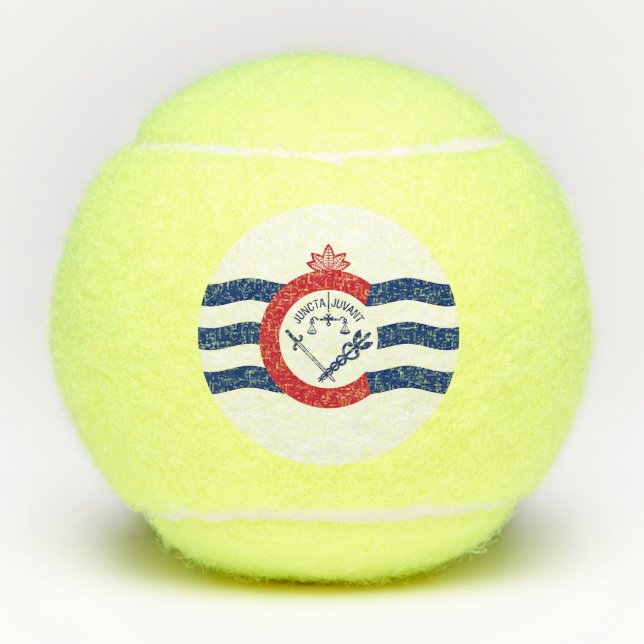 Balles De Tennis Bal de Tennis Patriotique avec Drapeau de Cincinna (Devant)