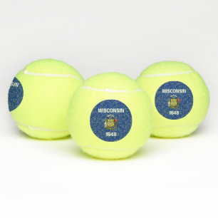Balles De Tennis Bal de tennis patriotique avec Drapeau du Wisconsi