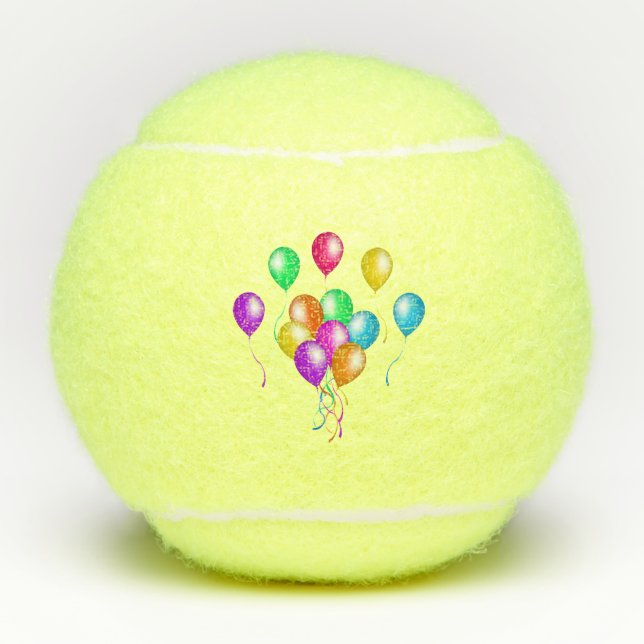 Balles De Tennis Ballons brillants Vibrants Rubans Beaucoup de coul (Devant)