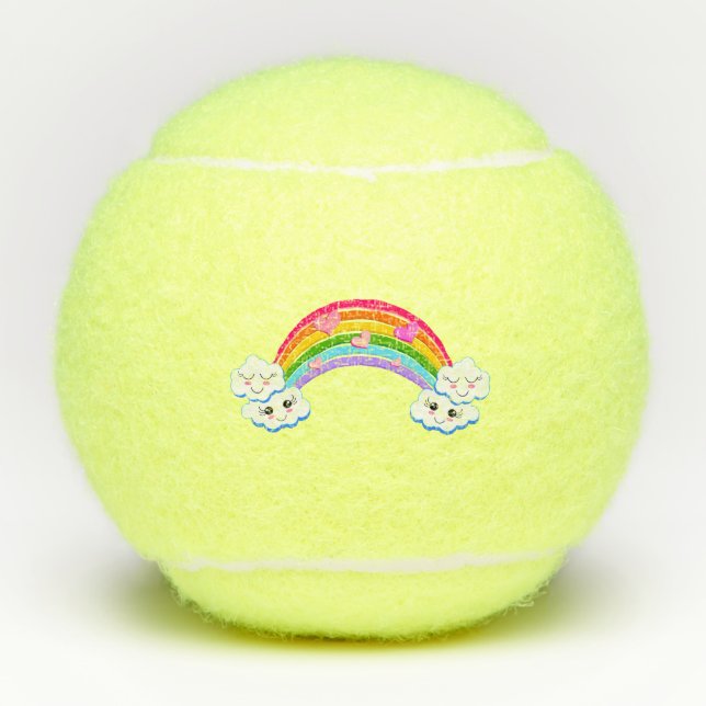 Balles De Tennis Ballons de tennis Rainbow Clouds (Devant)
