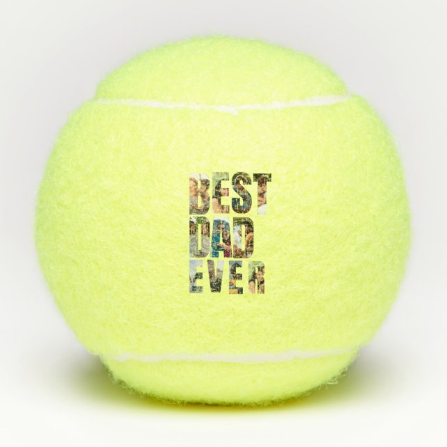 Balles De Tennis Best Dad Ever | Photo Collage Placeholder Template (Devant)