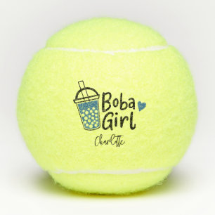 Balles De Tennis Boba Girl Cute Tea Lovers Joueurs d'Équipe