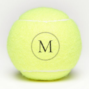 Balles De Tennis Bordure pointillée à monogramme élégant