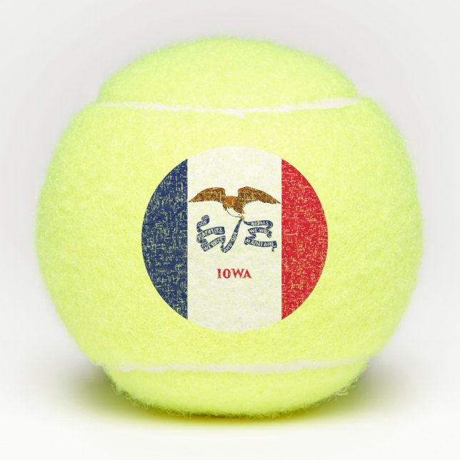 Balles De Tennis Boule de tennis de pénn avec drapeau de l'Iowa, US (Devant)