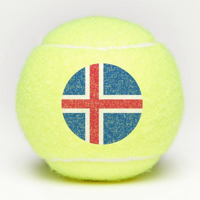 Balles De Tennis Boule de tennis Penn avec drapeau d'Islande (Devant)